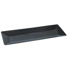 Plateau Fluid' rectangle PS noir 400x150 mm