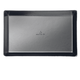 Piatto Quartz in polpa di canna laminato nero 160 x 100 mm