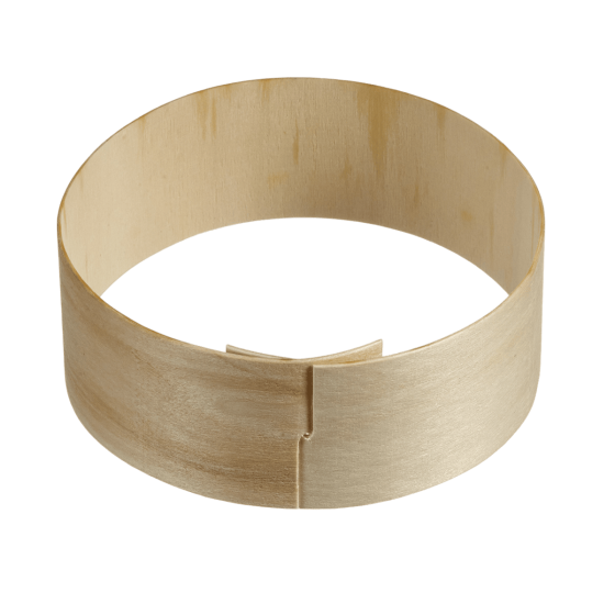 Teglia circolare in legno con cocca + carta da forno Ø125 mm