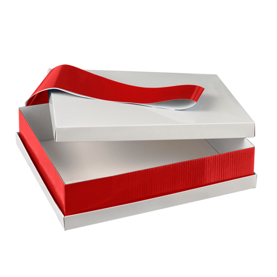 Kit vassoio Reverso con bordo rosso