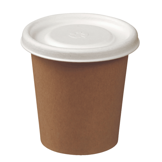 Coperchio in polpa di canna per bicchierino da 140 ml