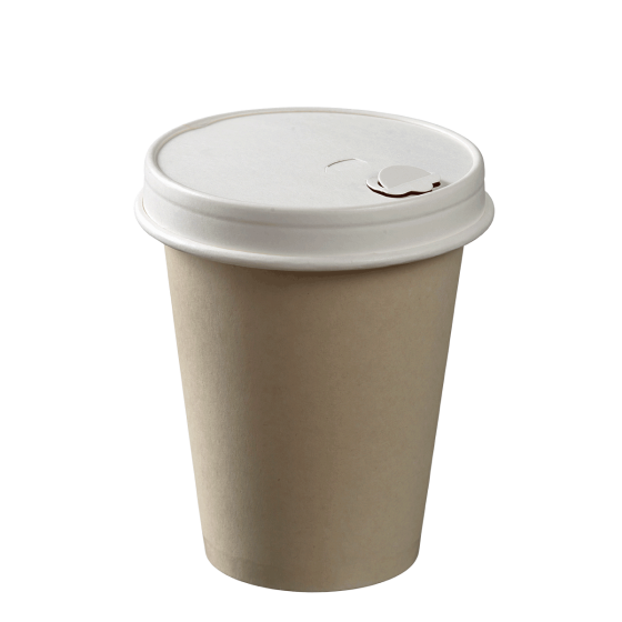 Couvercle carton blanc ac buvant pour gobelets 400 et 490ml