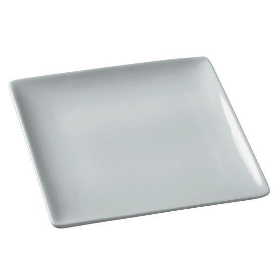 Piatto Fluid' in ceramica bianca da 160x160x15 mm