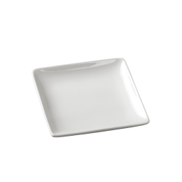 Assiette Fluid' céramique blanche 110x110x14 mm