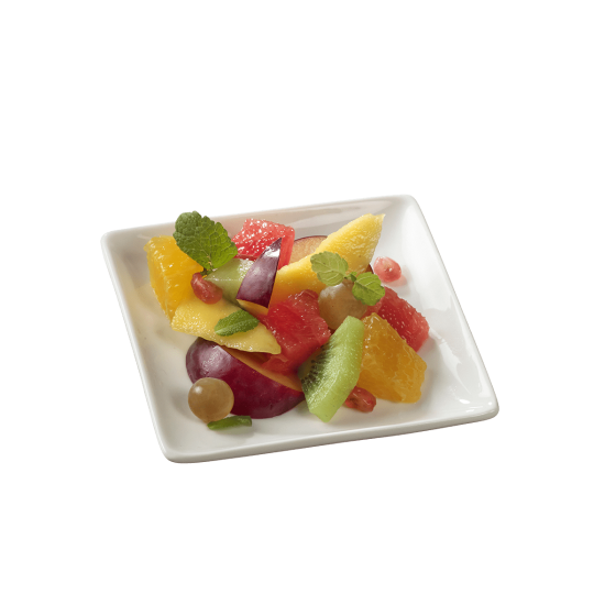 Assiette Fluid' céramique blanche 110x110x14 mm