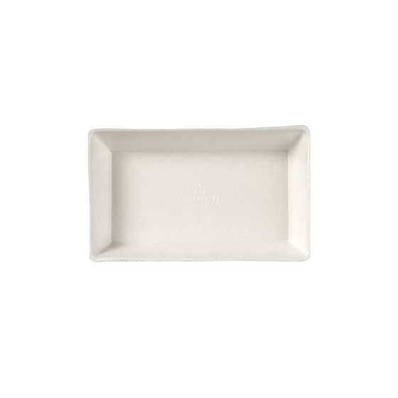 Piatto Quartz in polpa di canna laminato da 100 x 60 mm