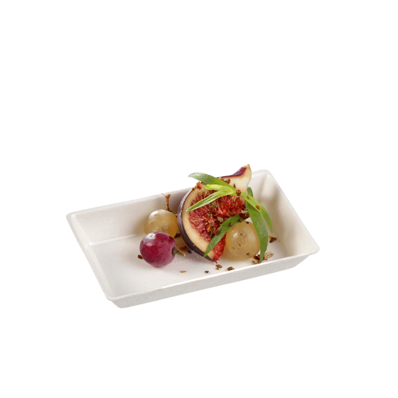 Piatto Quartz in polpa di canna laminato da 100 x 60 mm