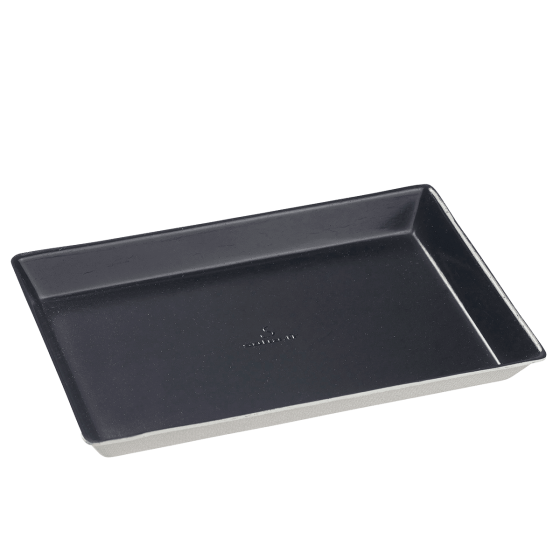 Piatto Quartz in polpa di canna laminato nero 160 x 100 mm