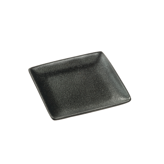 Piatto Sandy in ceramica nera da 110x110x15 mm