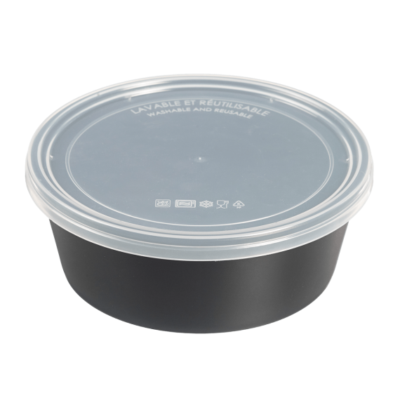 Insalatiera LOOP + coperchio in PP nero 1.300 ml