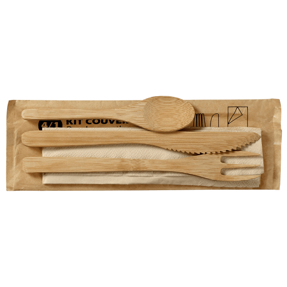 Kit couverts 4/1 bambou 230x71 mm