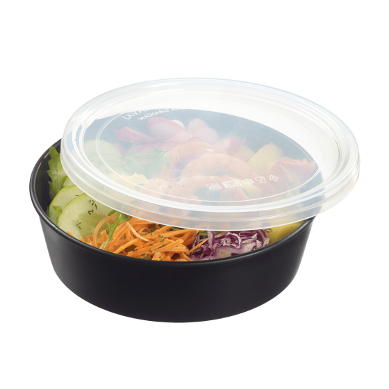 Insalatiera LOOP + coperchio in PP nero 1.000 ml