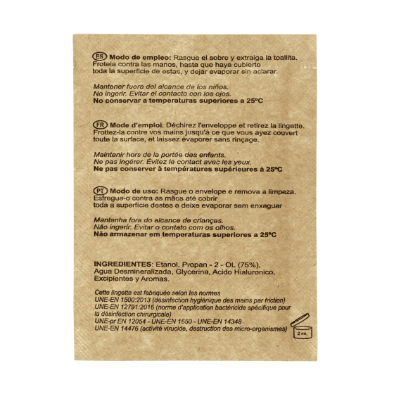 Salvietta disinfettante idroalcolica