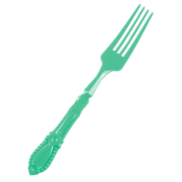 Mini forchetta Baroque verde acqua PS - 12 pacchi da 25