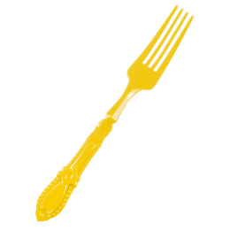 Mini forchetta Baroque giallo PS - 12 pacchi da 25