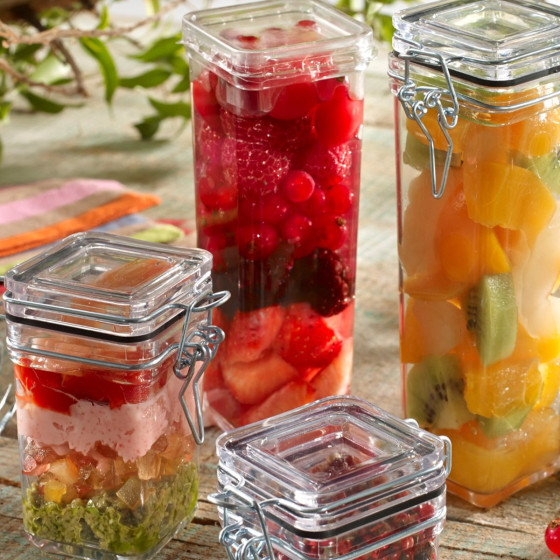 Pot Tradition carré avec couvercle à charnière 220 ml