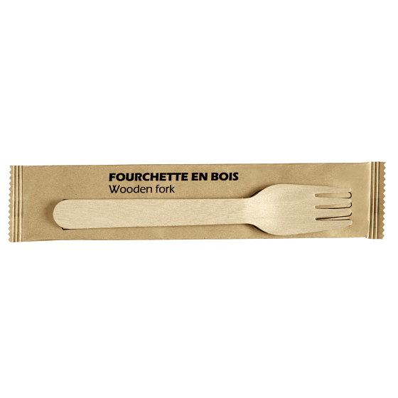 Forchetta in legno da 157 mm confezionata