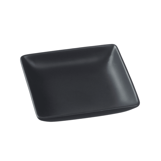 Piatto Fluid' fondo in ceramica nera da 128x118x25 mm