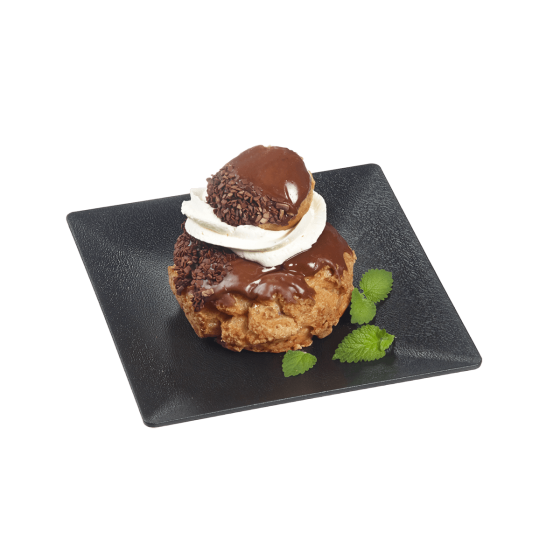 Piatto Fluid' in PP nero con texture da 160x160 mm