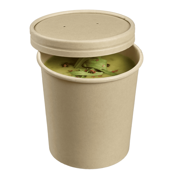 Ciotolina in fibra di bambù laminata con coperchio da 380 ml