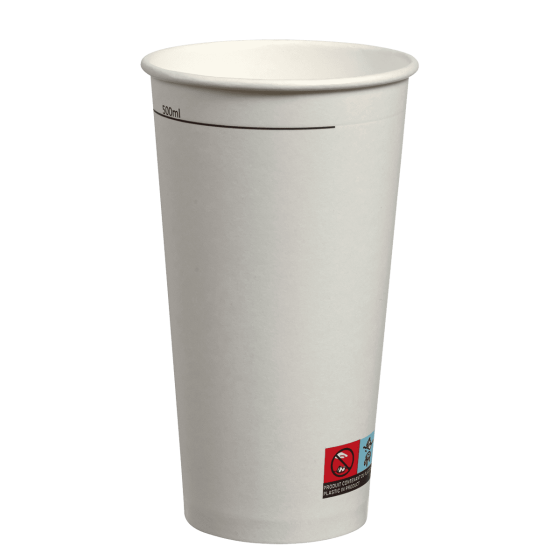 Gobelet carton blanc 580 ml gradué 500 ml