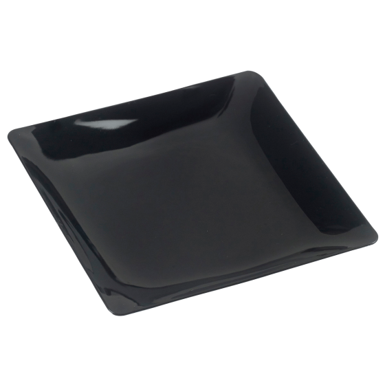 Assiette Fluid' carré PS noir 160x160 mm
