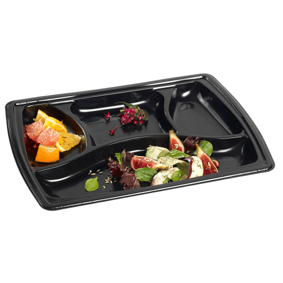 Vassoio Basic con 4 scomparti e coperchio