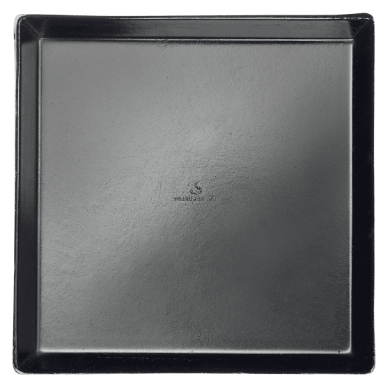 Piatto Quartz in polpa di canna laminato nero da 160x160 mm