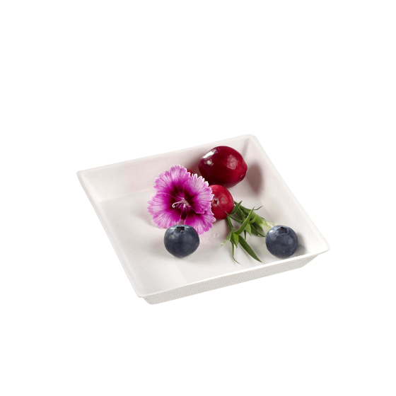 Piatto Quartz in polpa di canna laminata da 90 x 90 mm