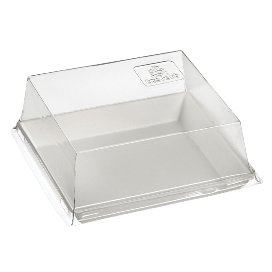 Coperchio RPET per piatto Quartz in polpa di canna 110x110mm