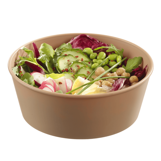 Insalatiera LOOP + coperchio in PP beige scuro 1.300 ml
