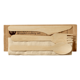 Kit di posate 4/1 in legno