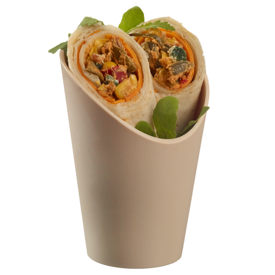 Barquette frites LOOP PP beige clair H120 Ø82 mm