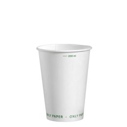 Bicchiere 100% in cartone bianco da 220 ml