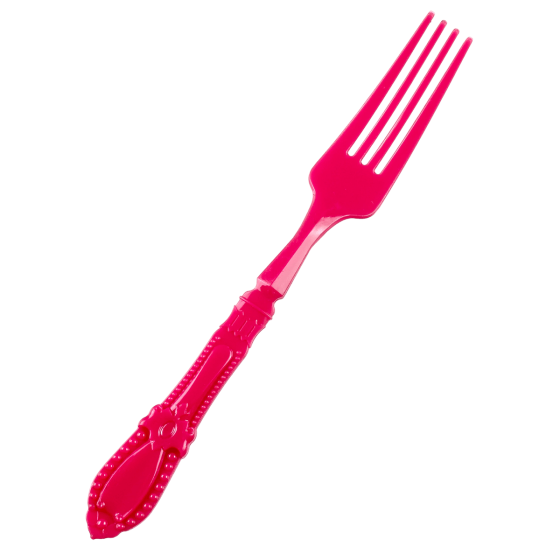 Mini fourchette Baroque fuchsia PS - 12 paquets de 25