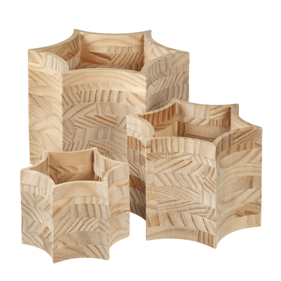 L'Étoilé supports en bois pour plateaux - Set de 3 pièces