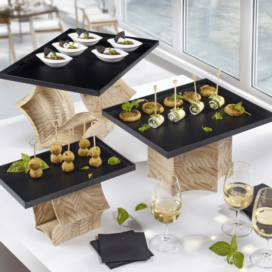 L'Étoilé supports en bois pour plateaux - Set de 3 pièces