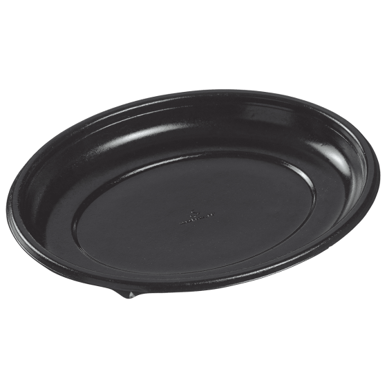 Assiette Galaxie ovale noire avec lamination 220x160x22 mm