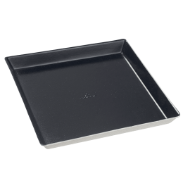 Assiette Quartz pulpe de canne avec lam. noire 160x160 mm