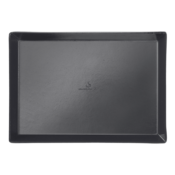 Piatto Quartz in polpa di canna laminata nera da 185x130 mm