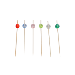 Spiedino pallina trasparente/multicolore 120 mm