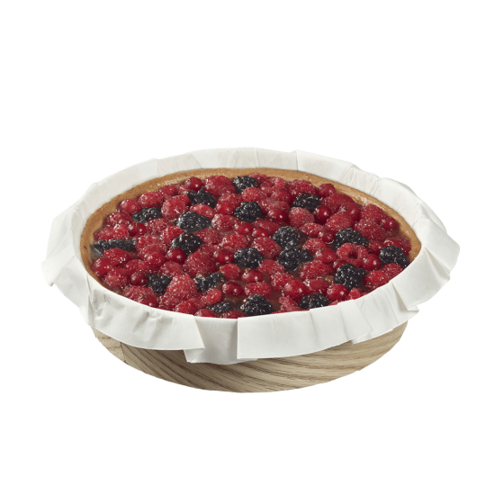 Teglia circolare in legno con carta da forno Ø 160 mm