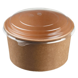 Insalatiera tonda Ecokraft con coperchio da 500 ml