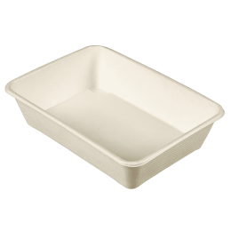 Barquette Quantum 840 ml pulpe de canne laminee par 50 sans PFAS