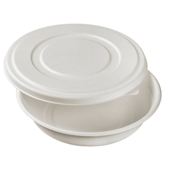 Assiette ronde pulpe de canne H45 Ø205 mm sans PFAS