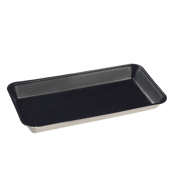 Assiette Kanopée 200x100x20mm pulpe laminée noire PE sans PFAS