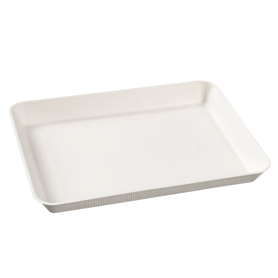 Assiette Kanopée 200x150x20 mm pulpe blanche laminée PE sans PFAS