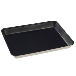 Assiette Kanopée 200x150x20 mm pulpe laminée noire PE sans PFAS