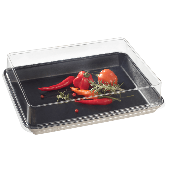 Assiette Kanopée laminée noire 200x150 mm