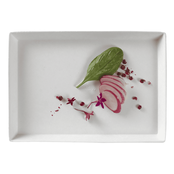 Assiette Quartz pulpe de canne blanche 185x130 mm